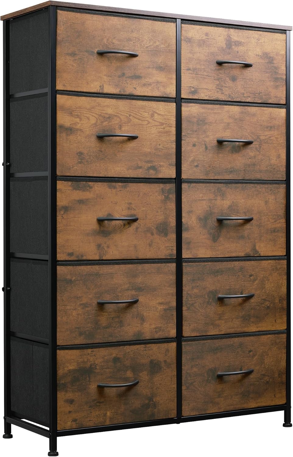 WLIVE Tall Dresser with 10 Fabric Drawers for Bedroom Storage