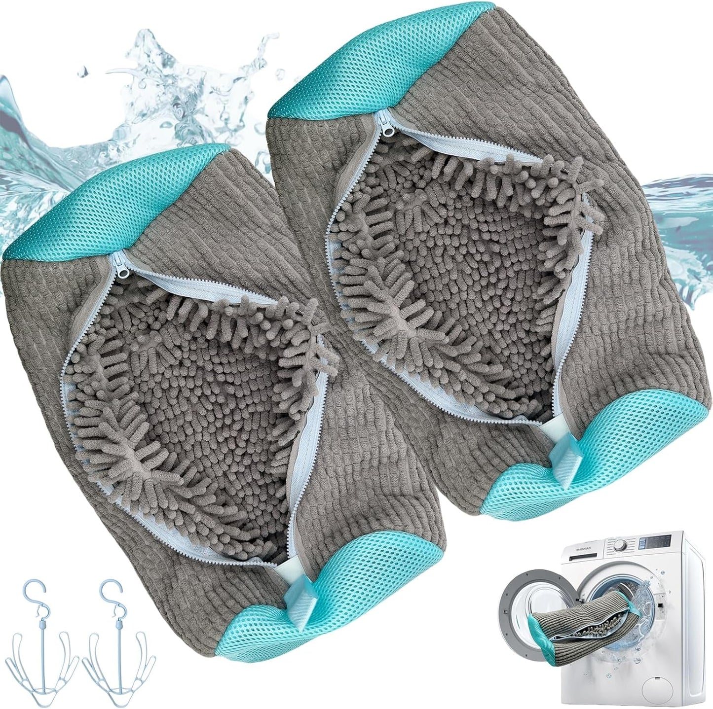 Large Capacity Shoe Washing Bag x2 - 360 Deep Cleaning
