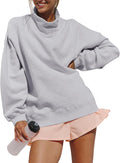 Womens Oversized Mockneck Sweatshirt Turtleneck Pullover - Cozy