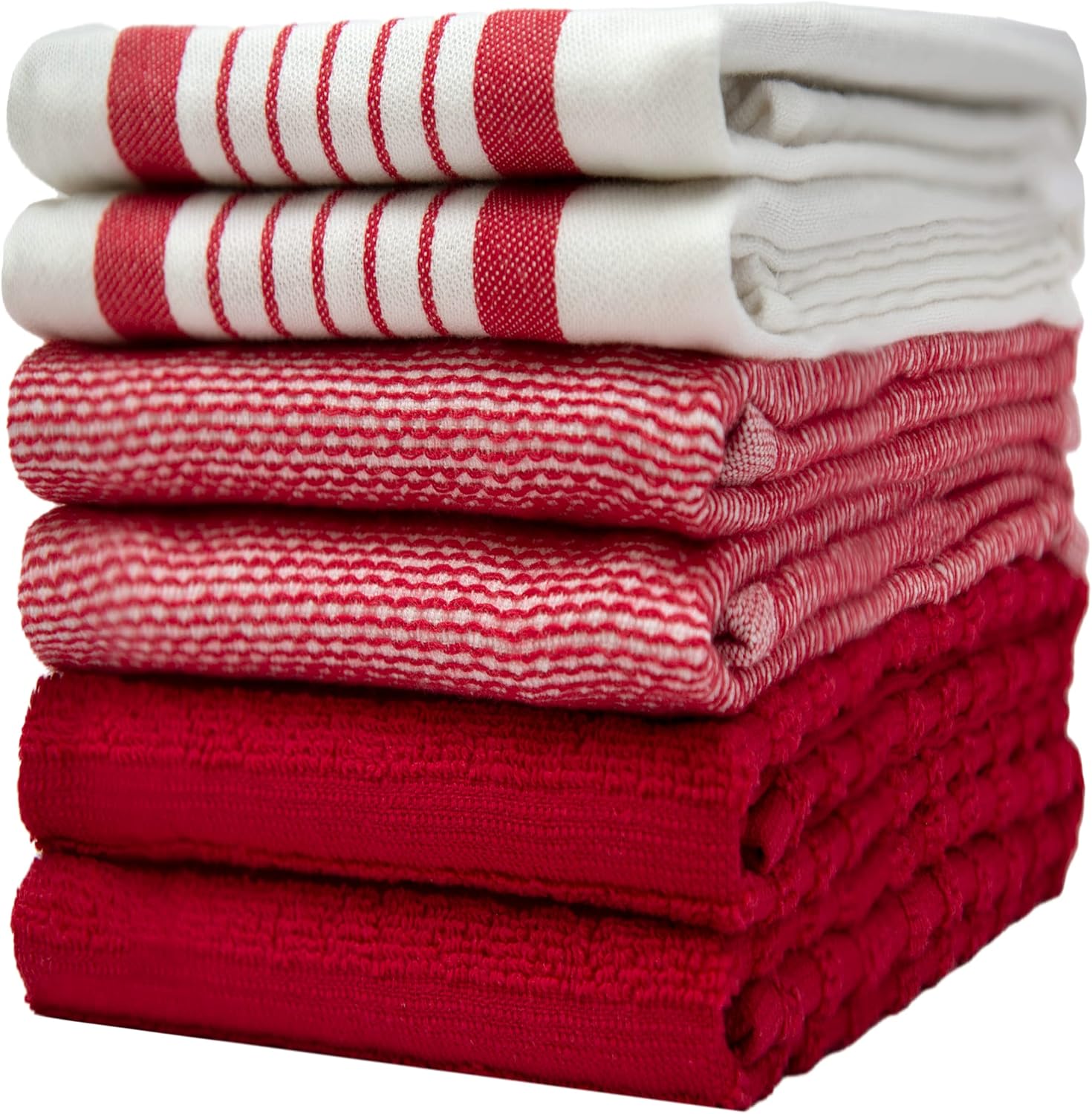 Premium Kitchen Towels Set - Large Cotton Hand Towels 6 Pack