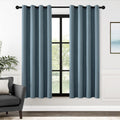 Blackout Blue Solid Curtains 72 in 2 Panels - Full Room Darkening