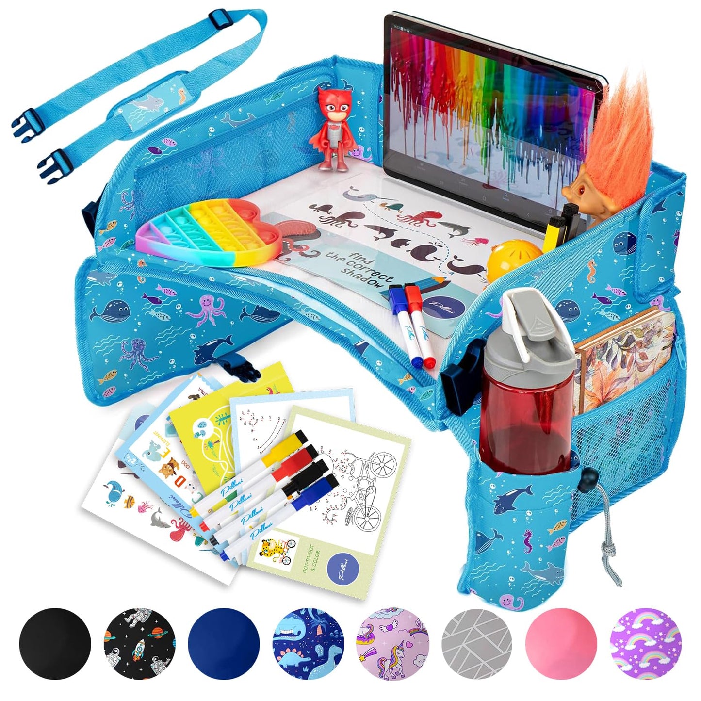 PILLANI Kids Travel Tray for Car - Essential Road Trip Gear