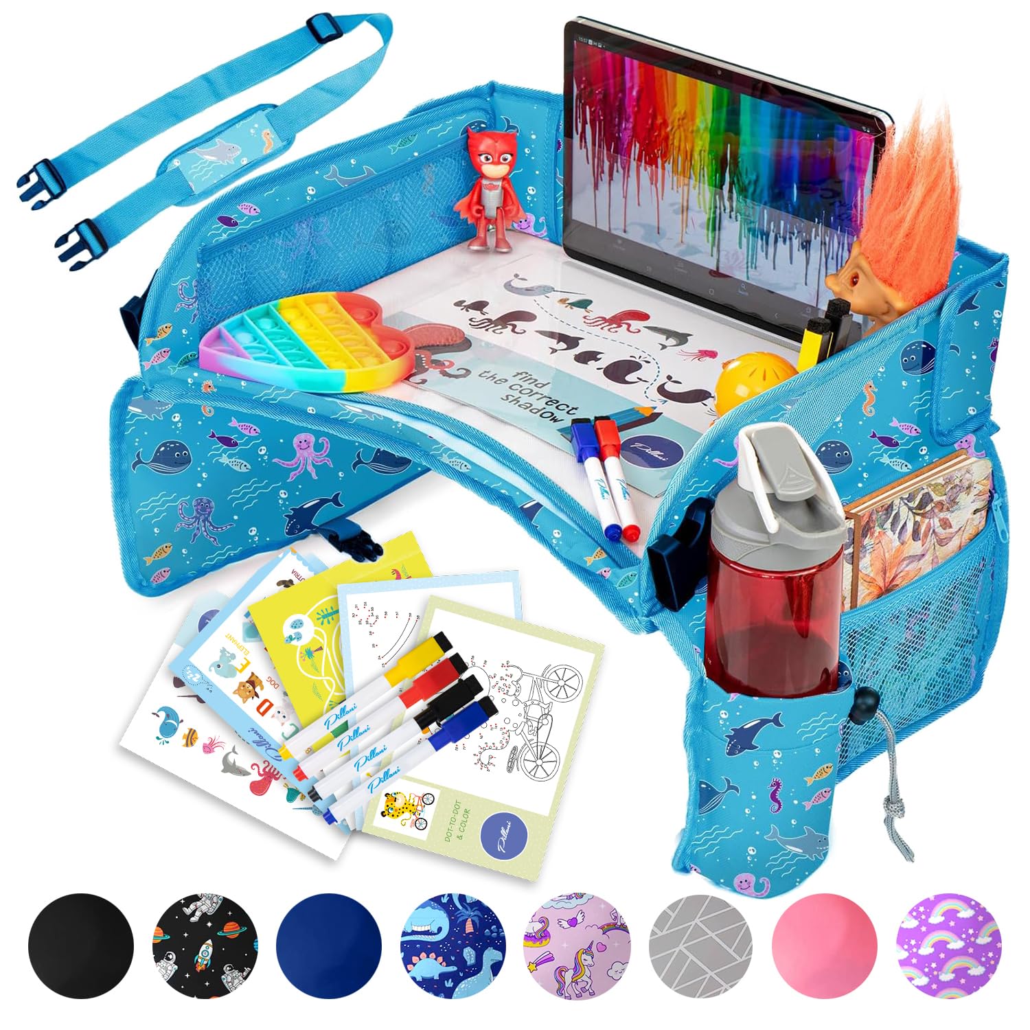 PILLANI Kids Travel Tray for Car - Essential Road Trip Gear