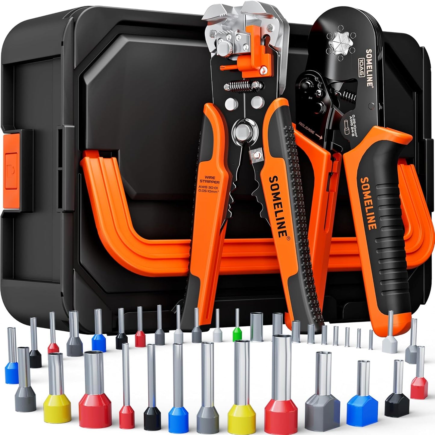 SOMELINE Hexagonal Crimping Tool Kit with 36 Sizes Ferrules