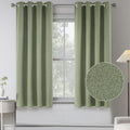 Sage Green 100% Blackout Short Curtains for Boys Room - Room Darkening