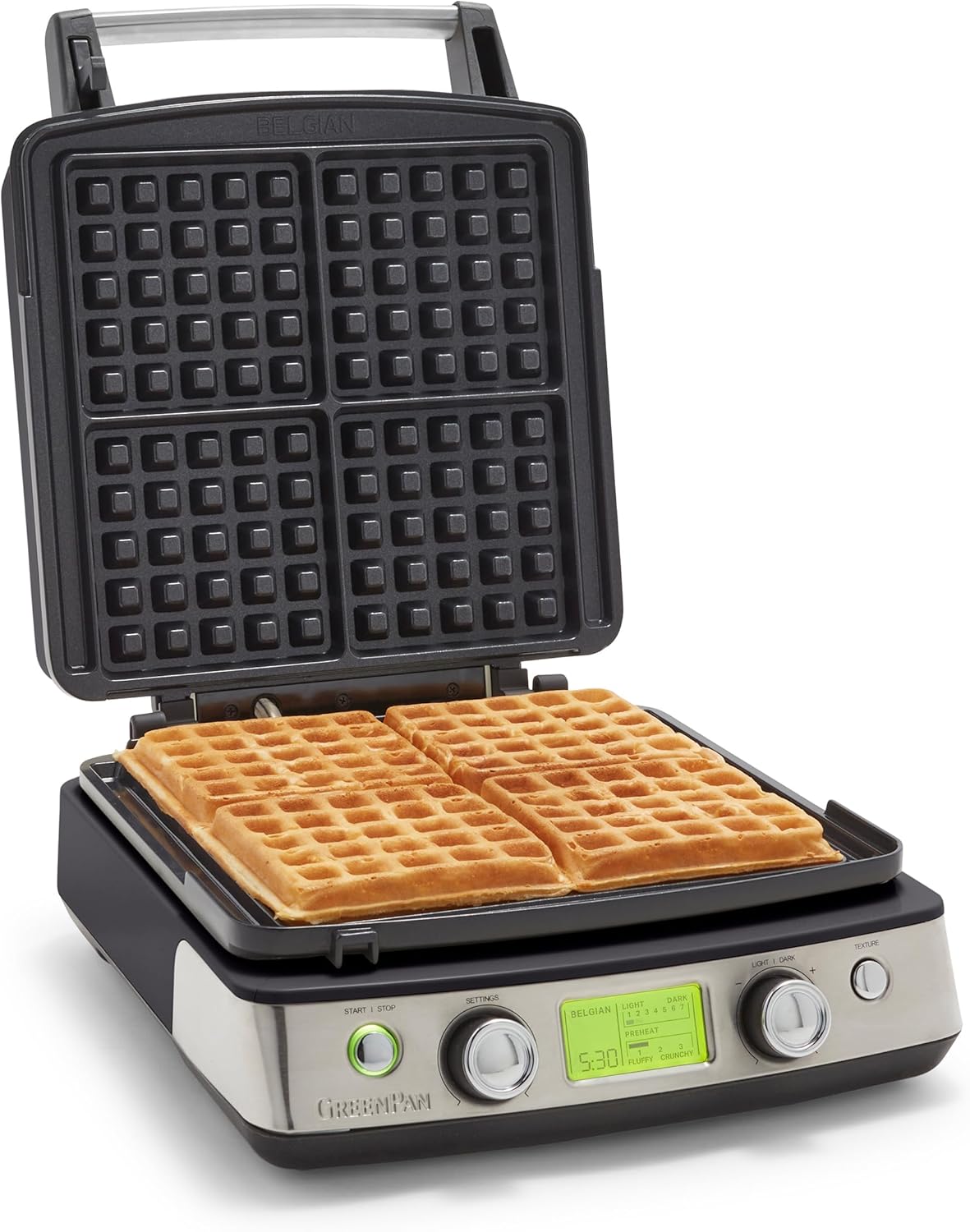 GreenPan Elite Waffle Maker for Perfect Belgian & Classic Waffles