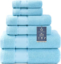 COZYART Light Blue Bath Towels Set 6 Piece for Luxury Comfort