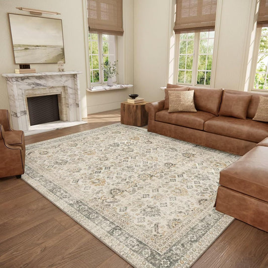 Washable 8x10 Area Rugs for Living Room, Boho Non-Slip Design