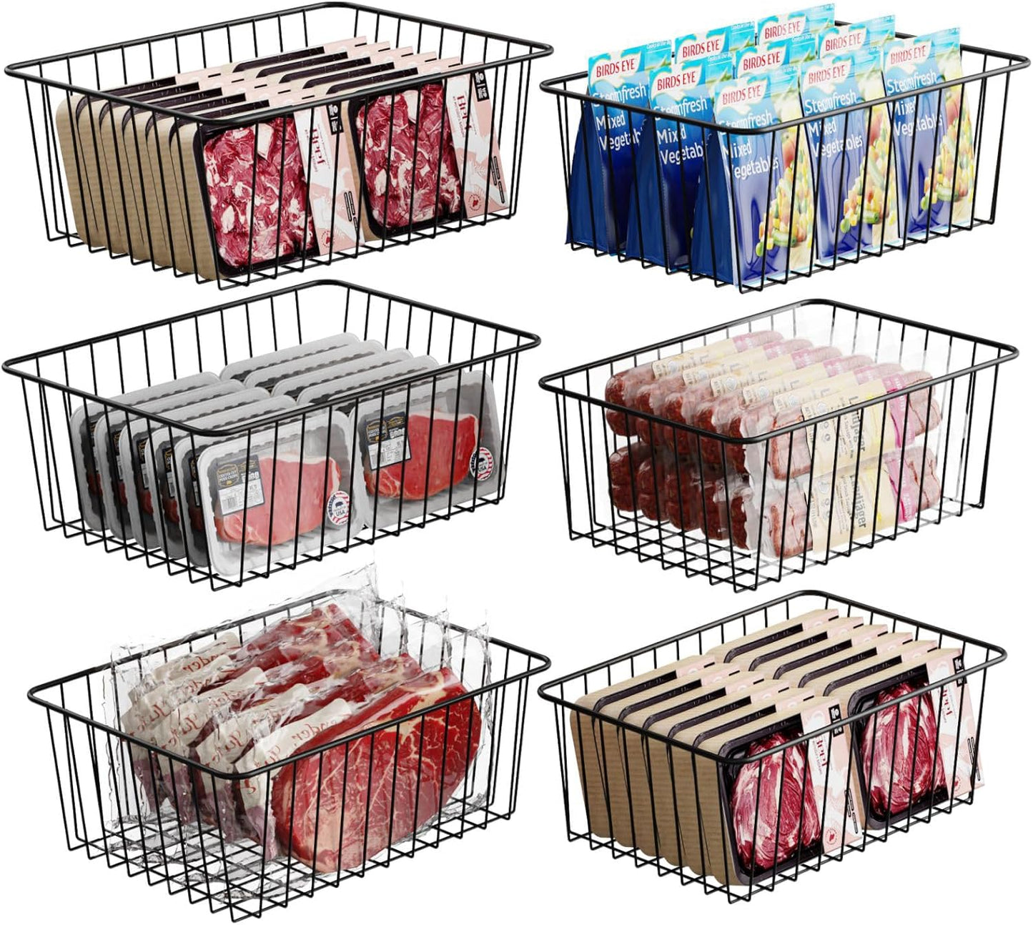 iSPECLE Upright Freezer Organizer Bins for 16 Cu.Ft Freezer