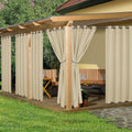 Outdoor Curtains Cream 6 Panels 54x95 in - Weatherproof Privacy