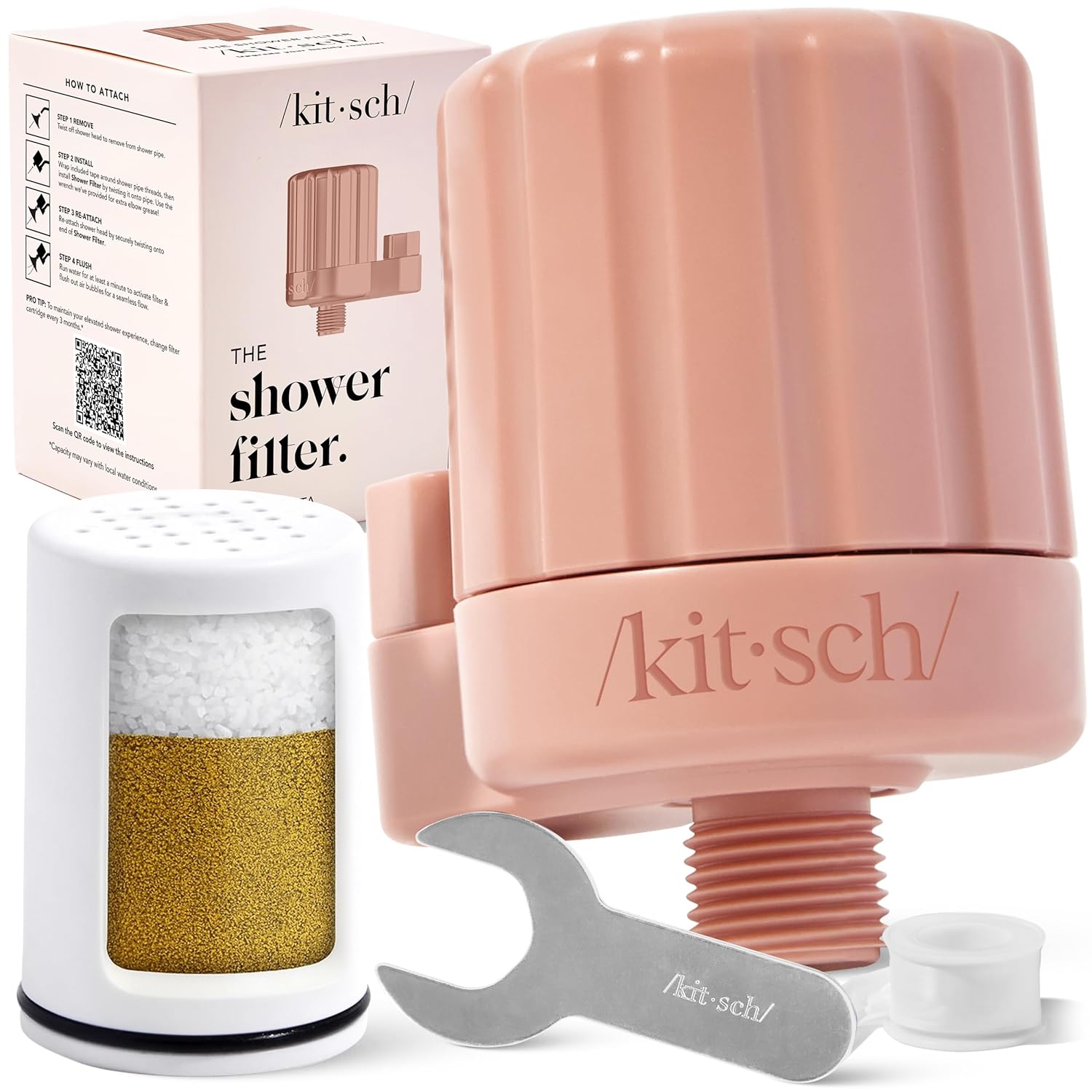Kitsch Shower Head Filter for Hard Water - Healthier Hair & Skin