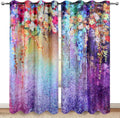 MissHope Purple Flowers Blackout Curtains for Bedroom Decor