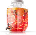 1-Gallon Drink Dispenser Glass with Spigot - Ice Cylinder & Infuser