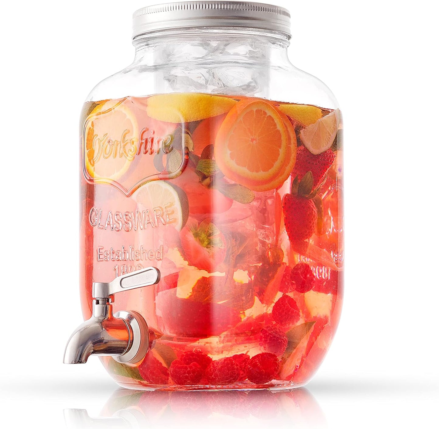 1-Gallon Drink Dispenser with Infuser and Ice Cylinder for Parties