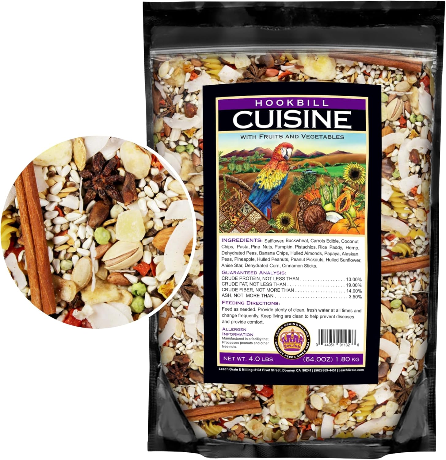 Large Hookbill Cuisine Bird Seed for Parrots and Macaws