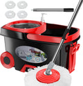 Spin Mop and Bucket with Wringer - 360 Microfiber Cleaning