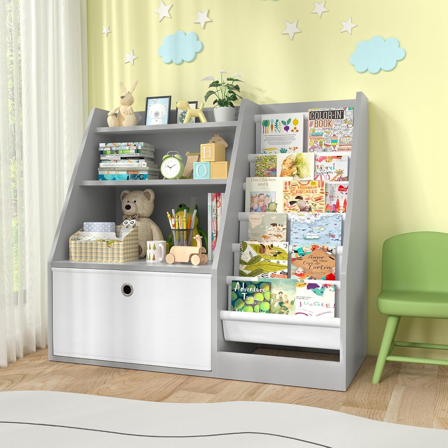 TOETOL Kids Bookshelf - 3-Tier Toddler Book Storage Organizer