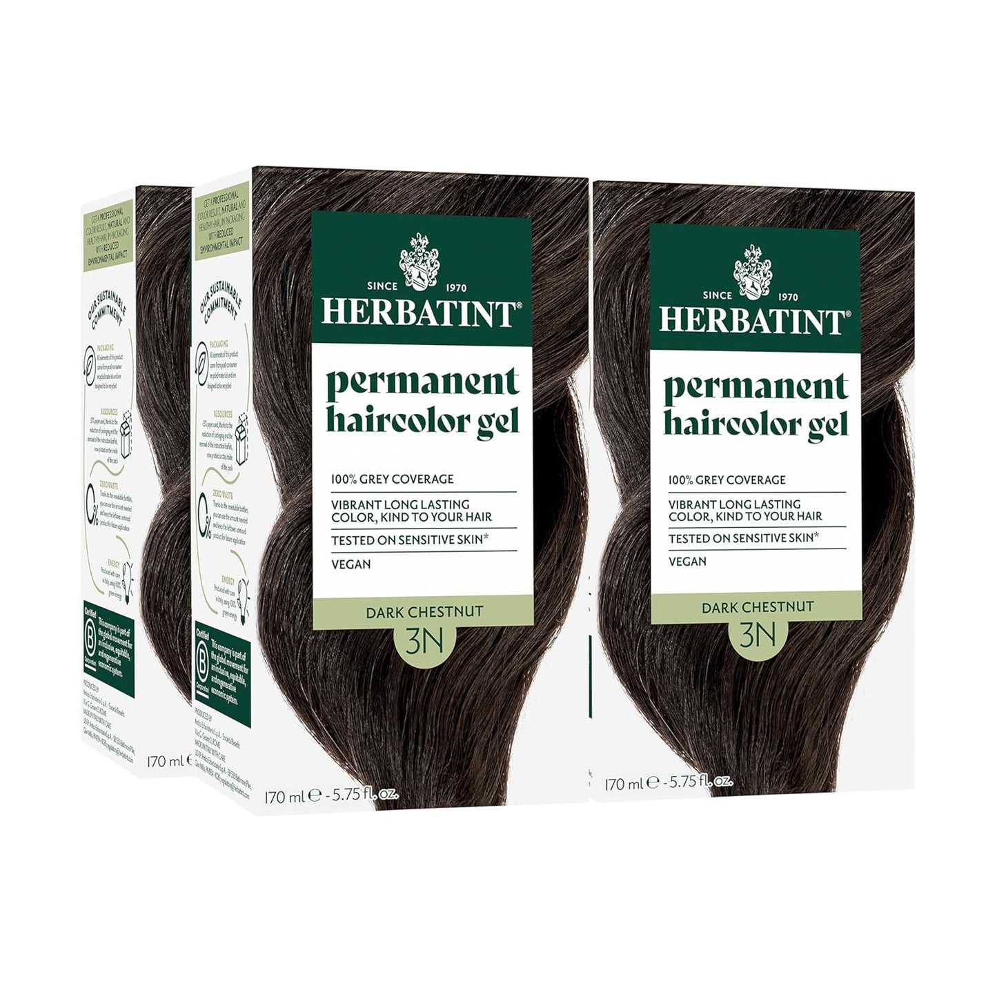 Herbatint 3N Dark Chestnut Hair Dye for 100% Gray Coverage