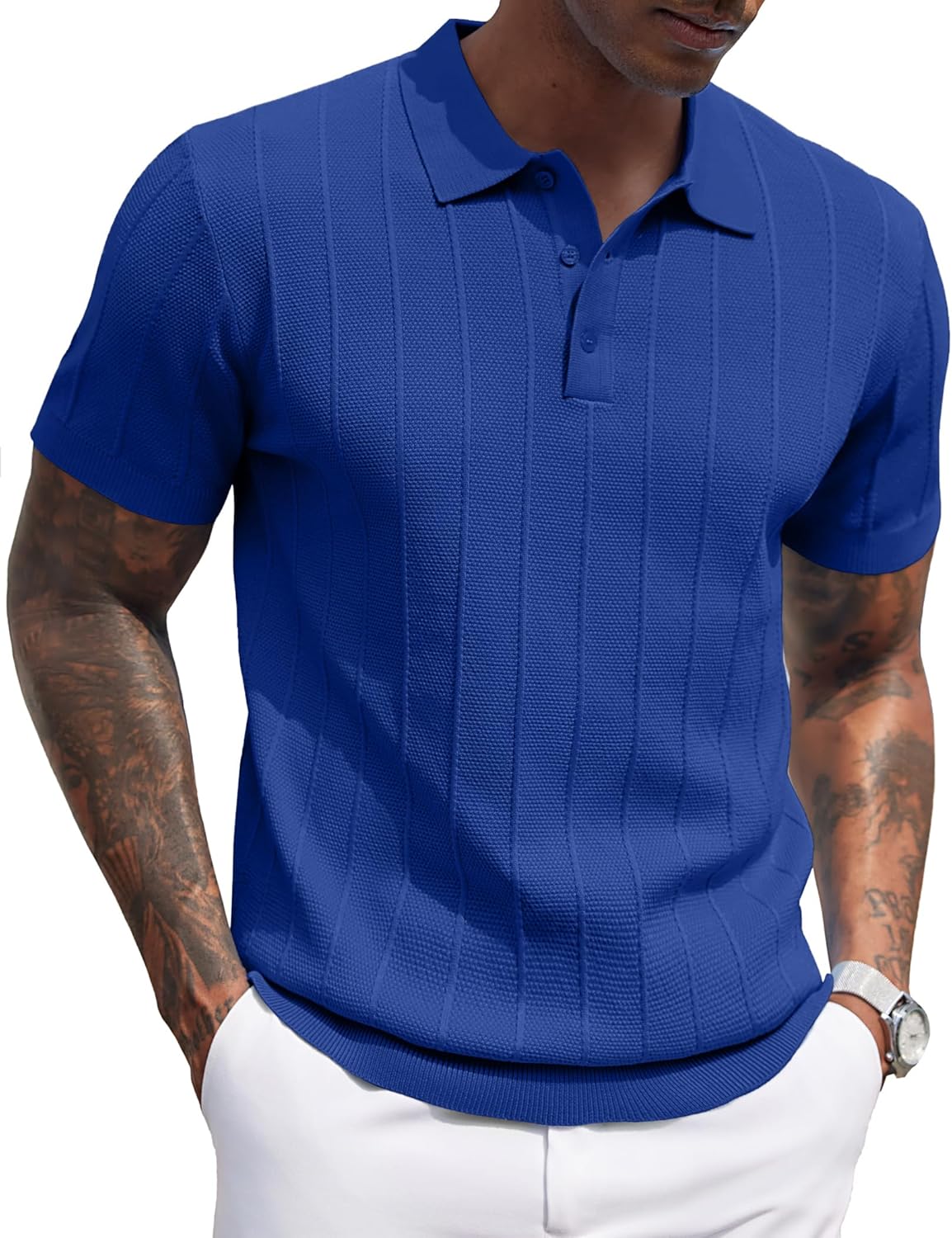 Stylish COOFANDY Mens Knit Polo Shirts for Casual Summer Wear