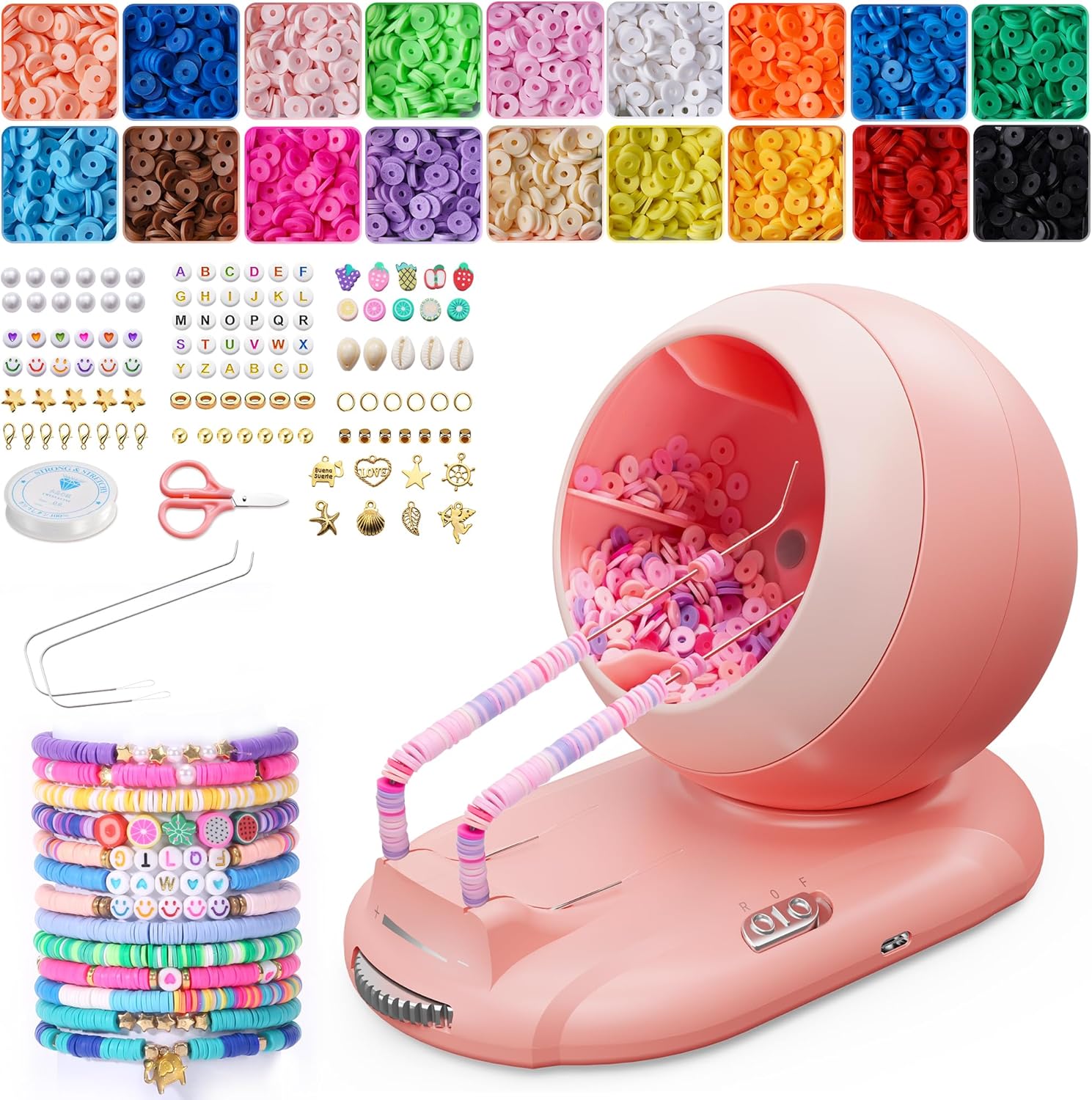 ETUDAW Bead Spinner Kit for Bracelet Making with 4500PCS Beads
