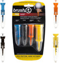 BRUSH T Premium Unbreakable Golf Tees - Consistent Height - Perfect Golf Gift - Multiple Sizes - 4 Pack