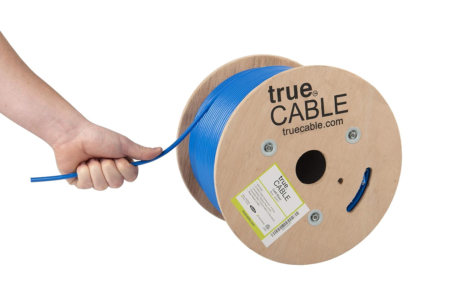 trueCABLE Cat6 Riser 500ft Blue Ethernet Cable for High Speed