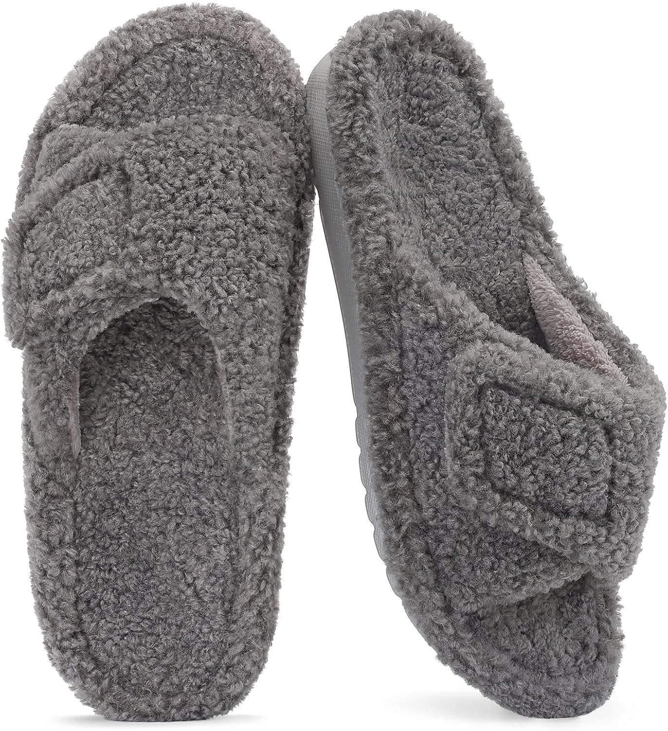 Litfun Womens Fuzzy Arch Support Slippers for Ultimate Comfort