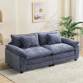 86in Blue Modular Sectional Sofa Loveseat - Comfy Cloud Couch