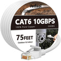 Cat 6 Outdoor Ethernet Cable 75 ft - 10Gbps Direct Burial Performance