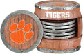FOCO NCAA College Team Logo 5-Pack Barrel Beverage Coaster Set - Game