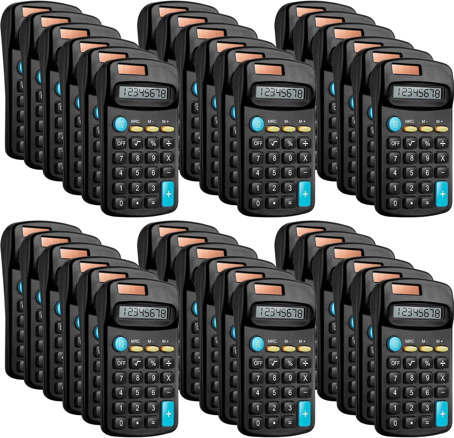 Compact 8-Digit Solar Dual Power Calculator Set