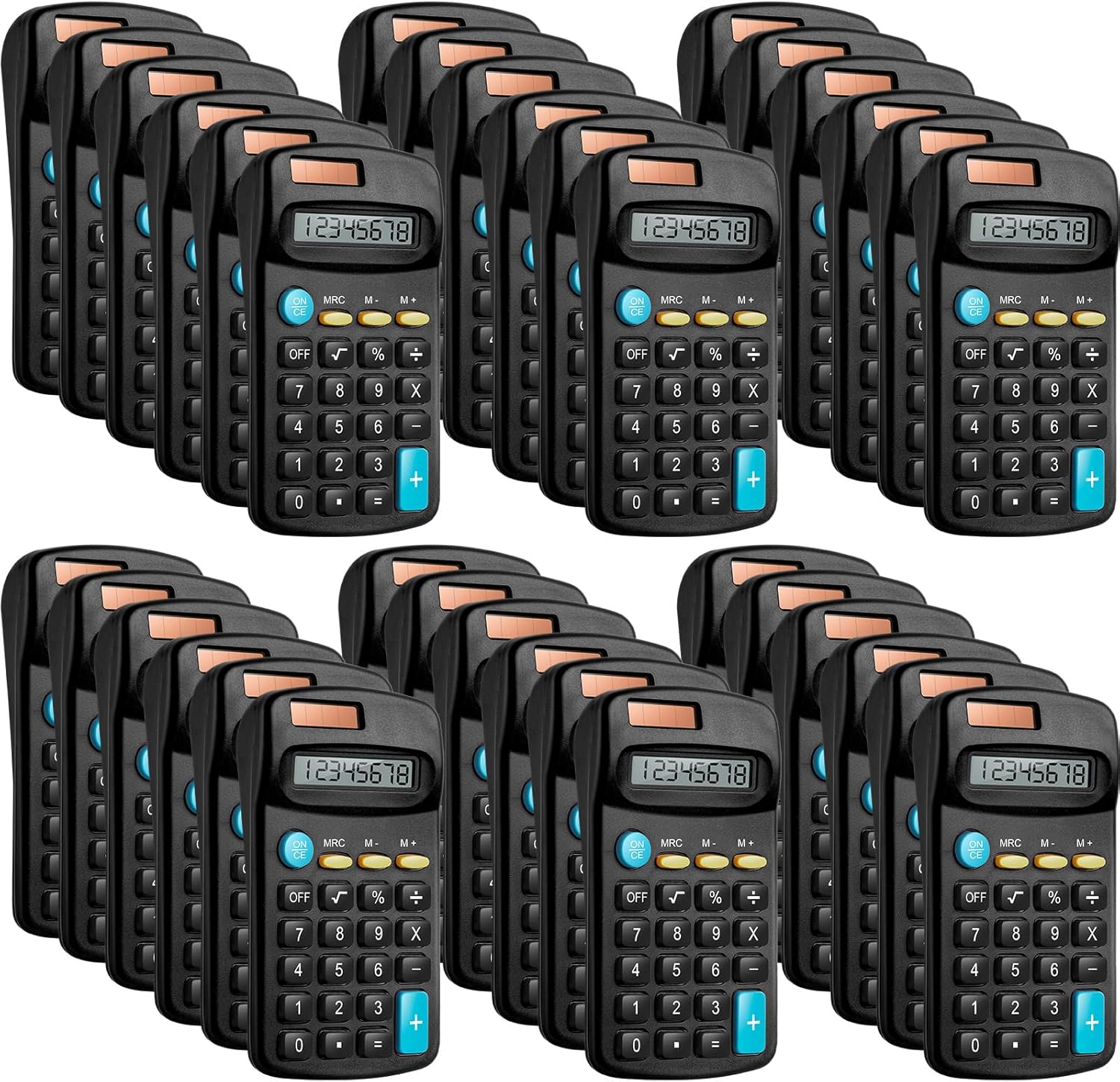 Compact 8-Digit Solar Dual Power Calculator Set