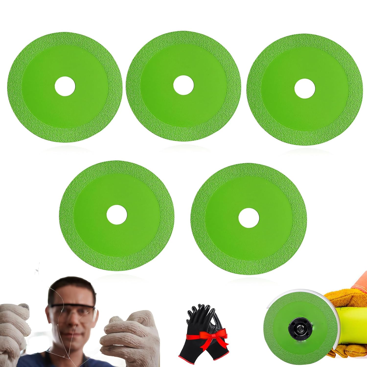Precision Glass Cutting Disc Set - 5 Pack 4in