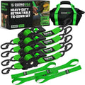 Rhino USA Retractable Ratchet Straps - Heavy Duty Tie Downs