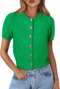 PRETTYGARDEN Womens Summer Short Sleeve Button Down Cardigan - Casual