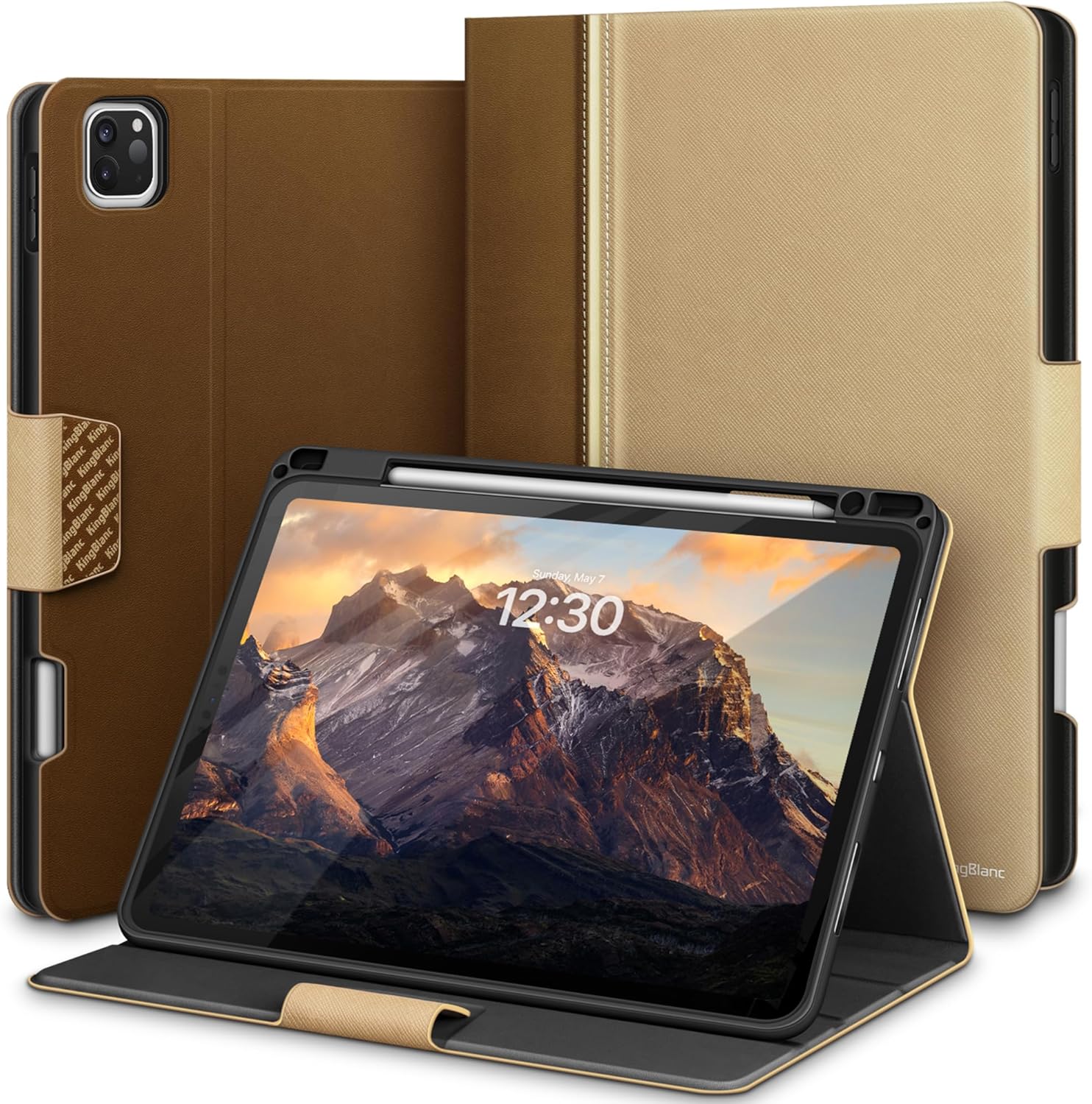 KingBlanc iPad Pro 11 inch Case with Pencil Holder and Stand