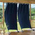 Outdoor Curtains Windproof Waterproof Blackout Curtains - Navy Blue