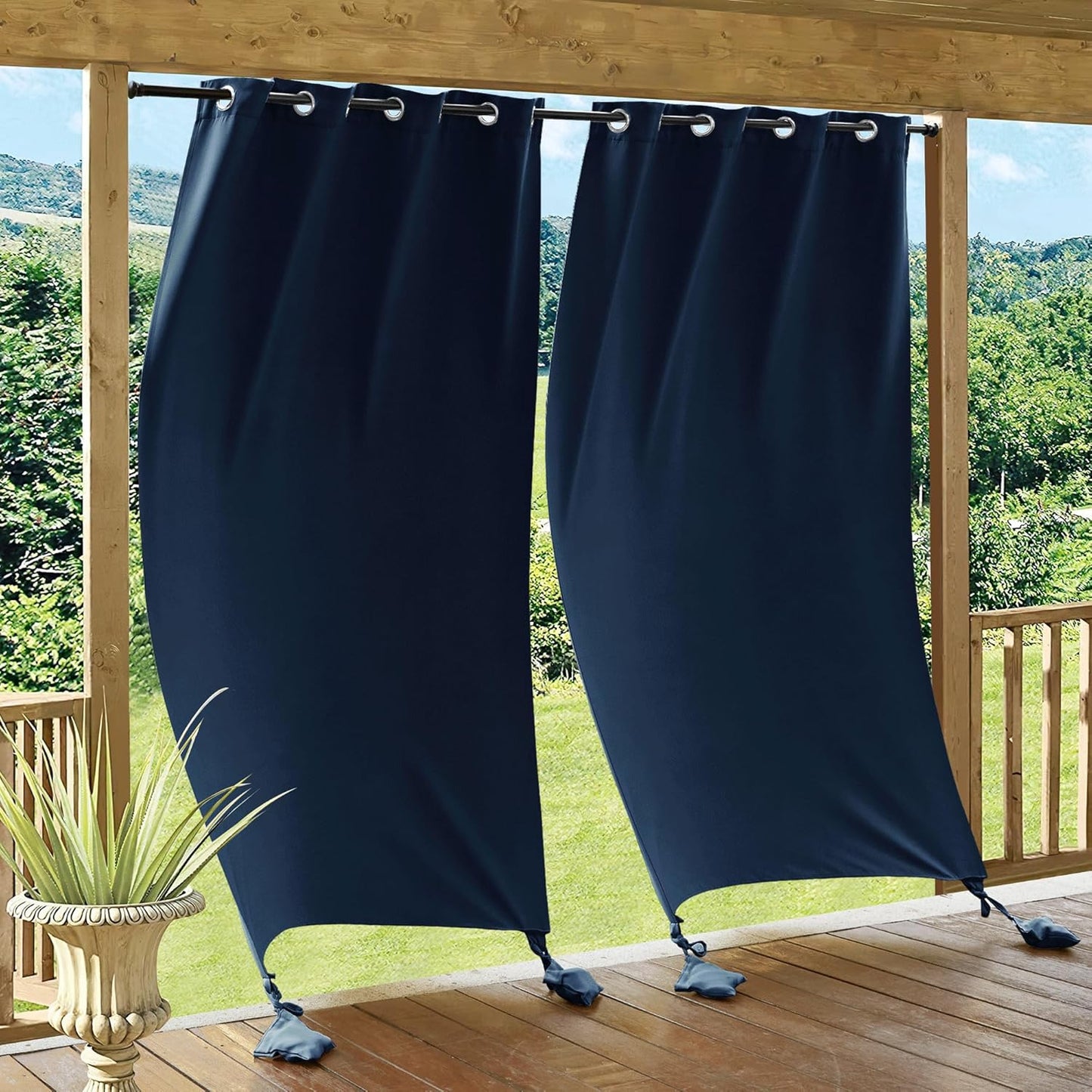 RYB HOME Outdoor Curtains for Privacy and Wind Protection