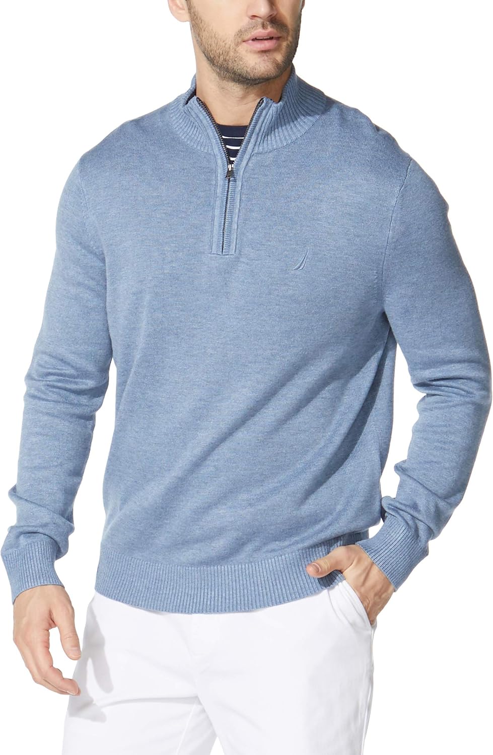 Nautica Men's Quarter-Zip Sweater for Classic Comfort and Style