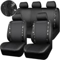 Bling Diamond Car Seat Covers Full Set - Sparkle PU Leather