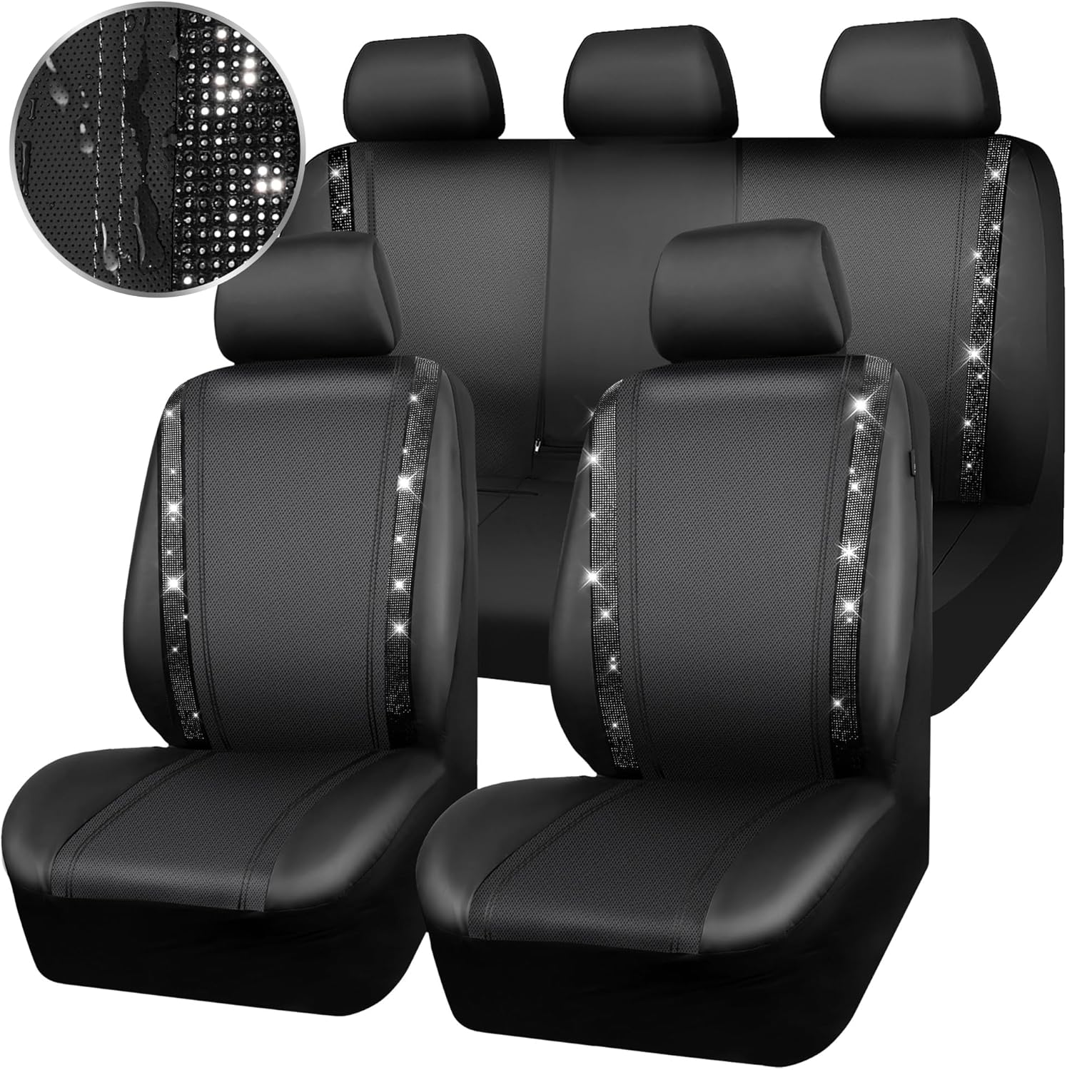 Sparkling Rhinestone Car Seat Covers: Glam Up Your Ride!