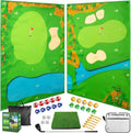 Ultimate Golf Simulator Set - Real Scoring, Dual-Sided Mat, Adjustable Clubs - Indoor/Outdoor Fun!