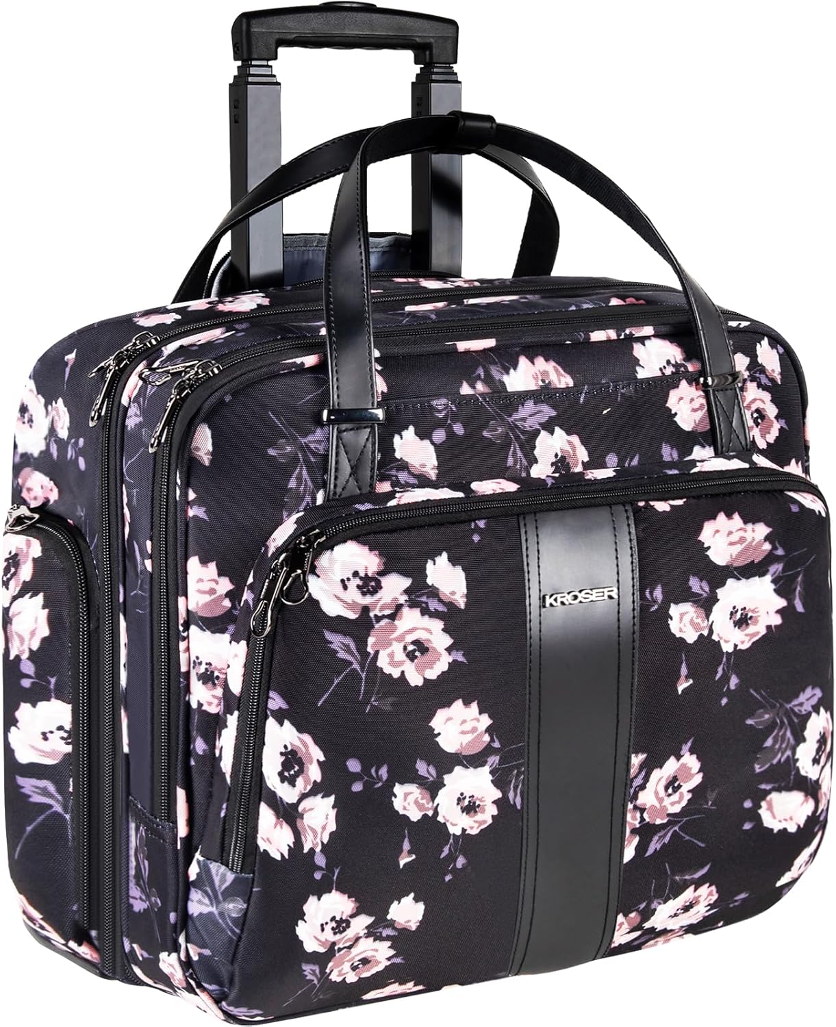 KROSER Rolling Laptop Bag with RFID Pockets for Travel Needs
