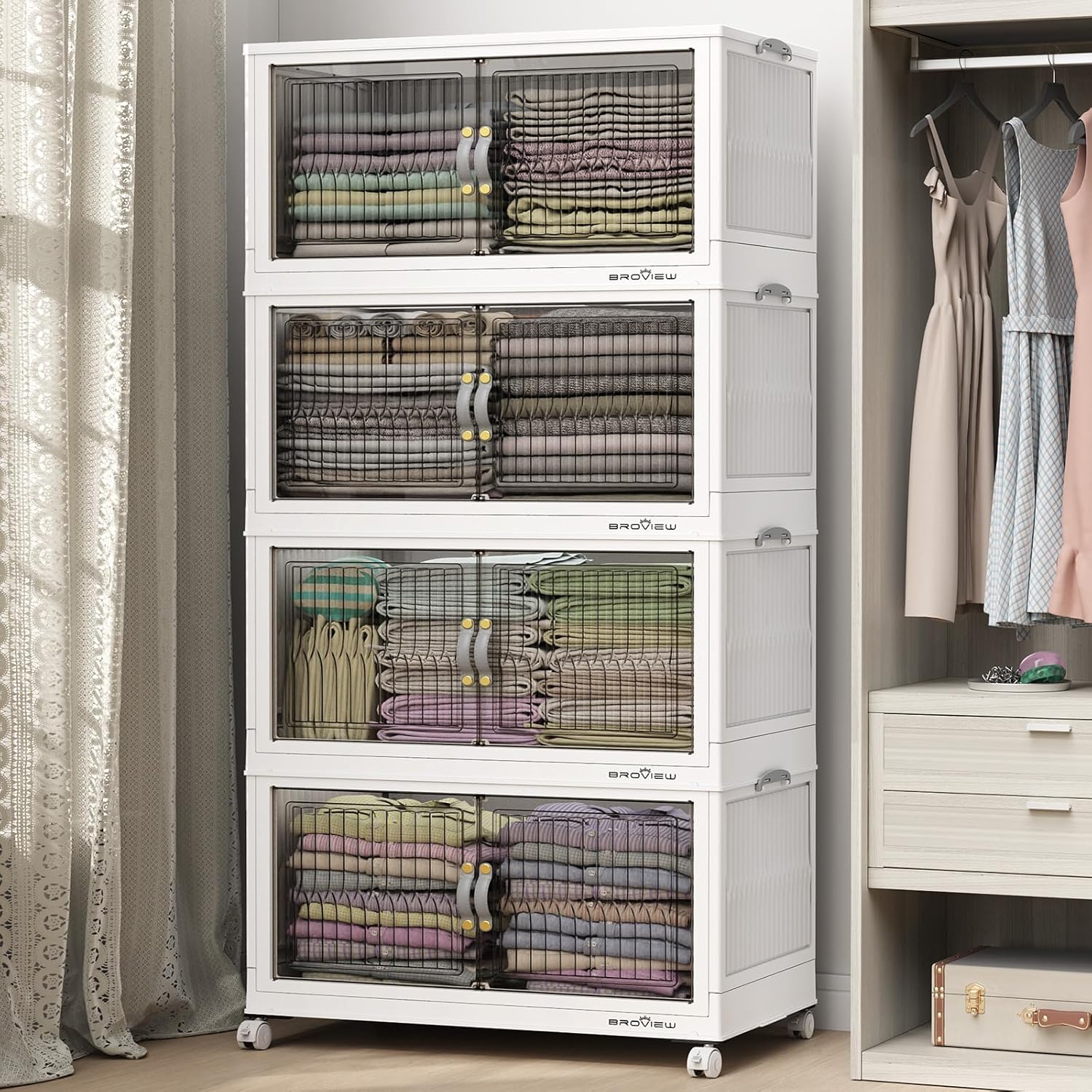 BROVIEW 480Qt Stackable Storage Bins for Home Organization