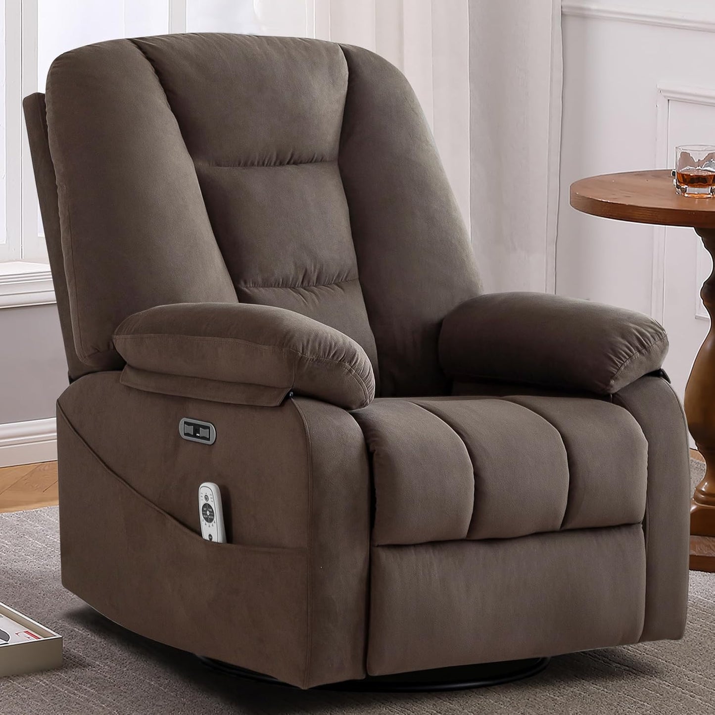 Ultimate Relaxation: Swivel Rocker Recliner with Massage