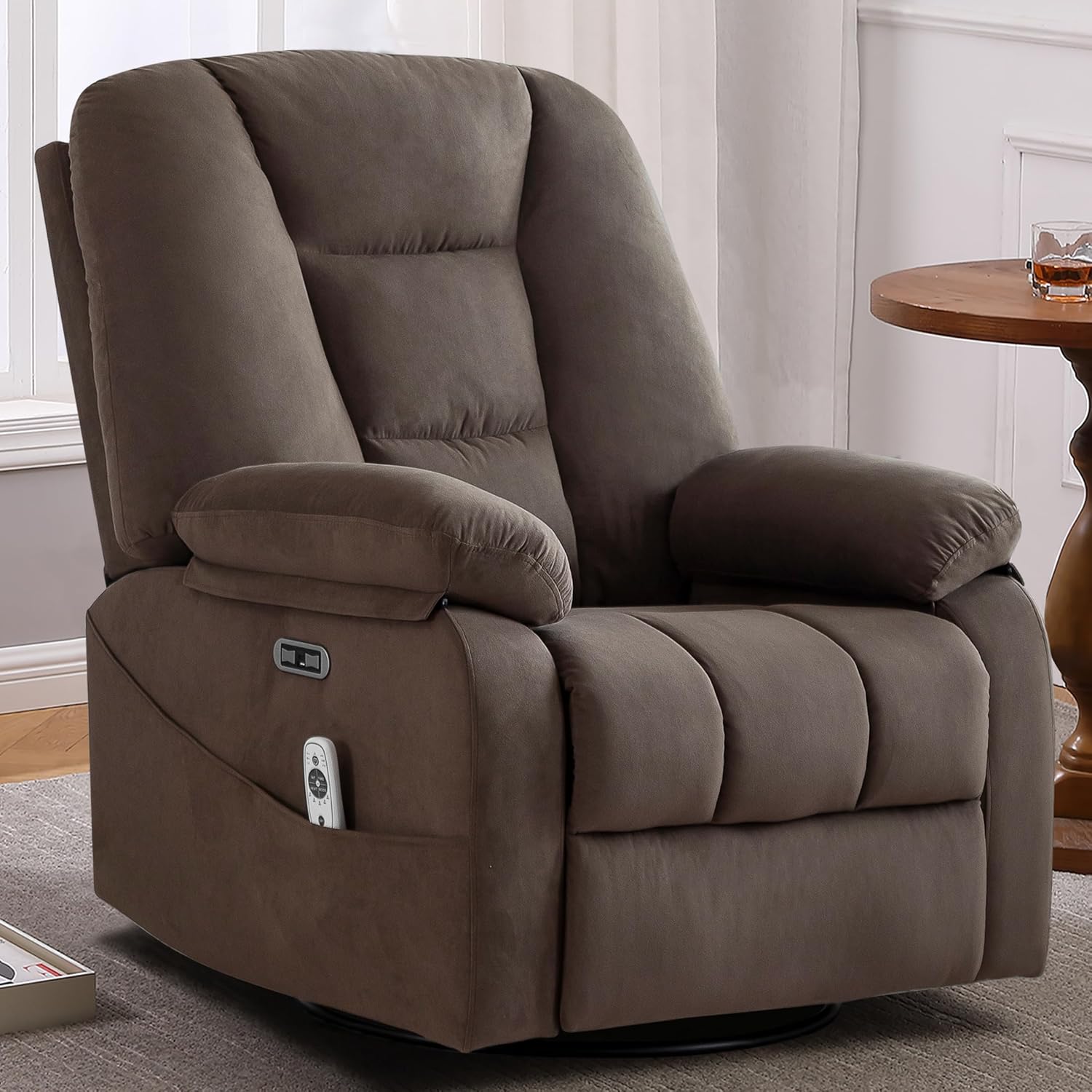Ultimate Relaxation: Swivel Rocker Recliner with Massage