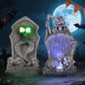 Solar Halloween Graveyard Tombstone LED Spot Light - Creepy Outdoor