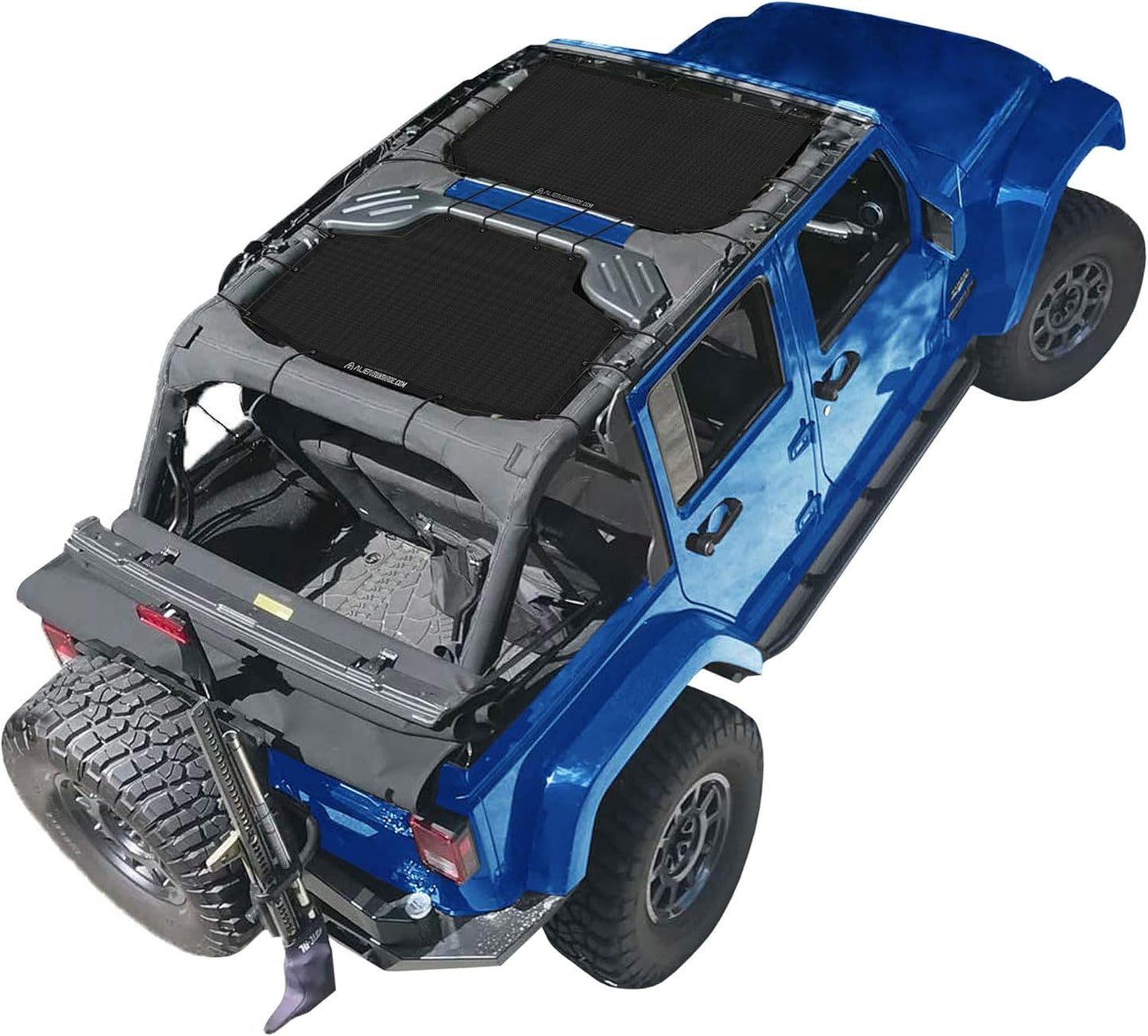 Alien Sunshade Jeep Wrangler JKU Black Mesh Sun Shade for 2007-2018