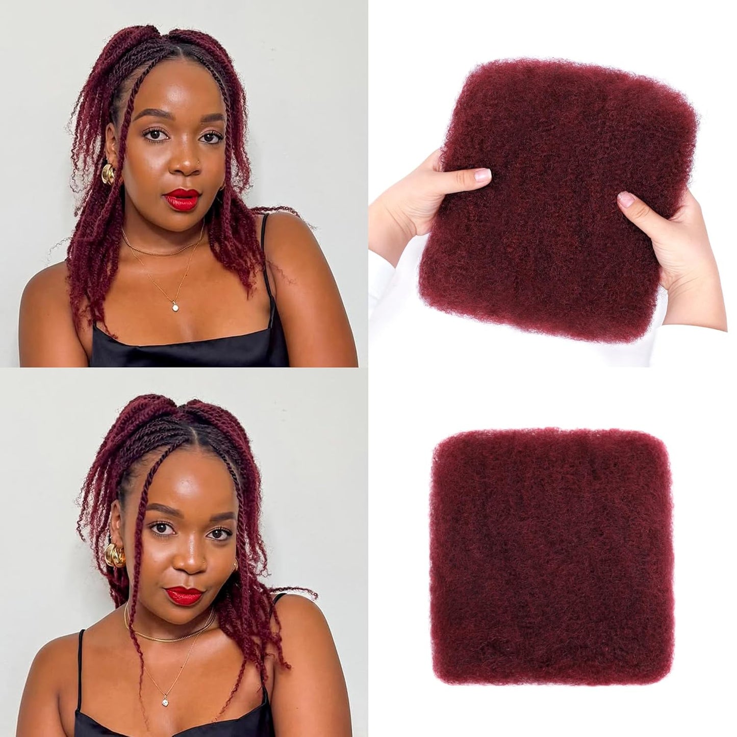 Afro Kinky Bulk Human Hair for Mini Twist and Braiding Styles