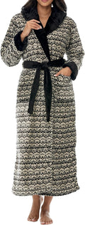 Plush Fleece Robe for Women, Long Hooded Plus Size - Extra Warmth